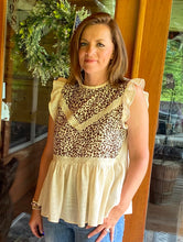 Load image into Gallery viewer, Lena Leopard Peplum Top
