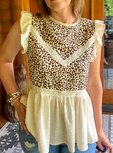 Lena Leopard Peplum Top