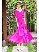 Load image into Gallery viewer, Majestic Magenta Pleated Dress
