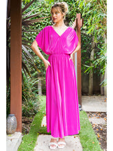 Load image into Gallery viewer, Majestic Magenta Pleated Dress
