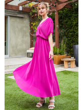 Load image into Gallery viewer, Majestic Magenta Pleated Dress
