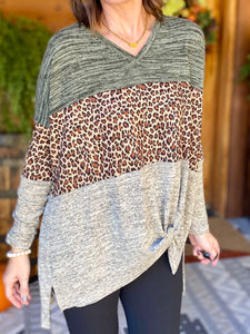 Forest Leopard Knot Top