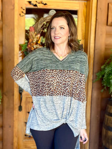 Forest Leopard Knot Top