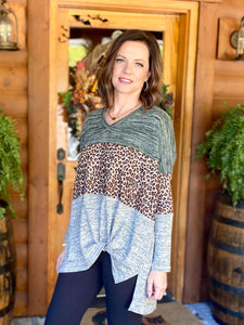 Forest Leopard Knot Top