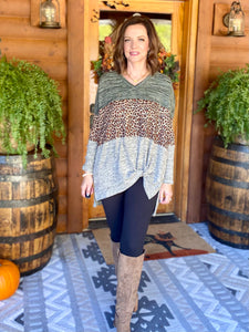 Forest Leopard Knot Top