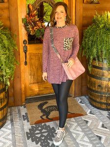 Laura Leopard Pocket Top