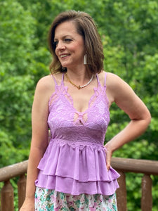 Lilac Peplum Top