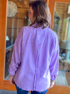 Lucy Lavender Gauze Top