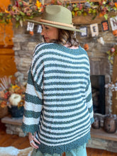 Load image into Gallery viewer, Olive Stripe Popcorn Sweater
