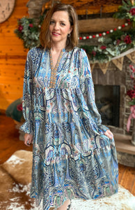 Peacock Paisley Dress