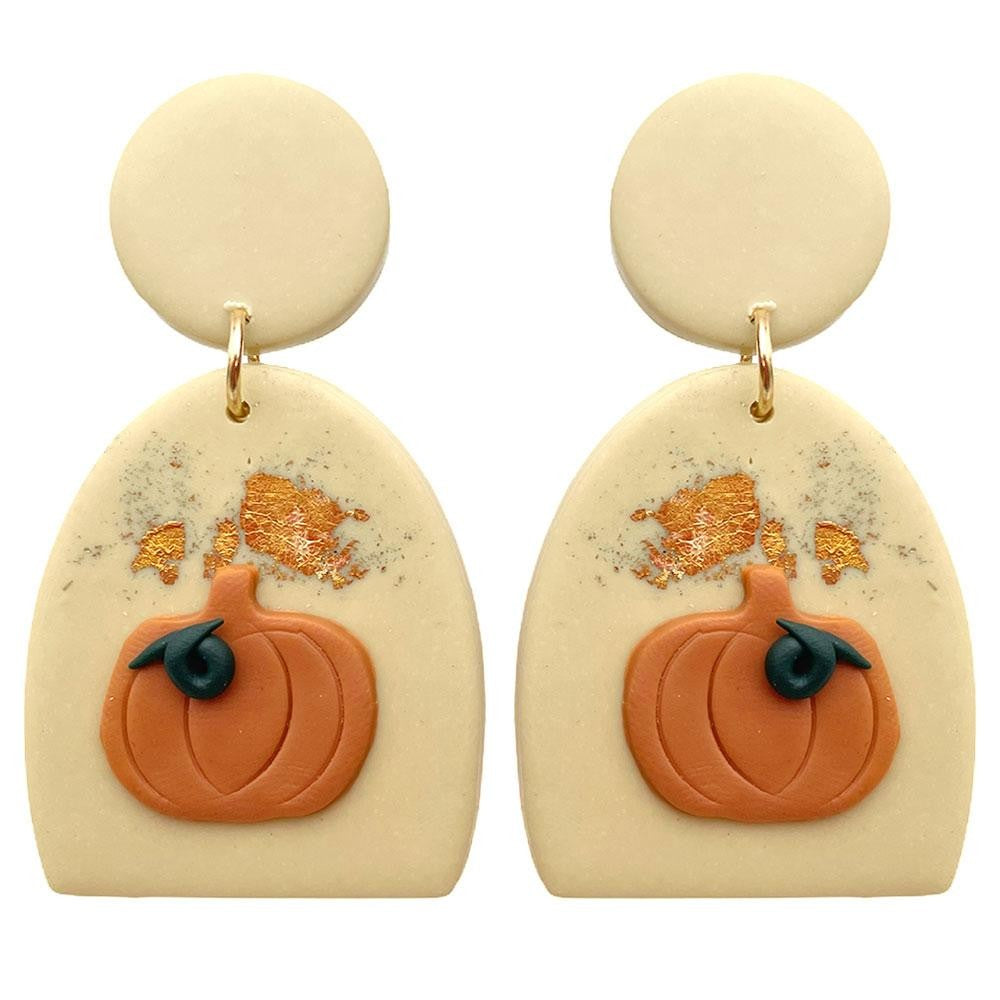Pumpkin Clay Earrings