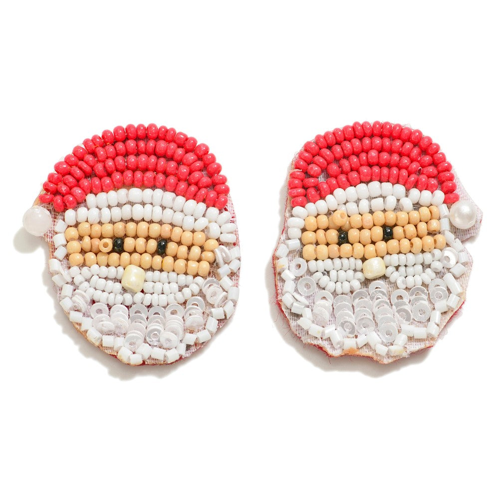 Santa Seed Bead Earrings