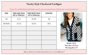 Vicki Varsity Checkered Cardigan