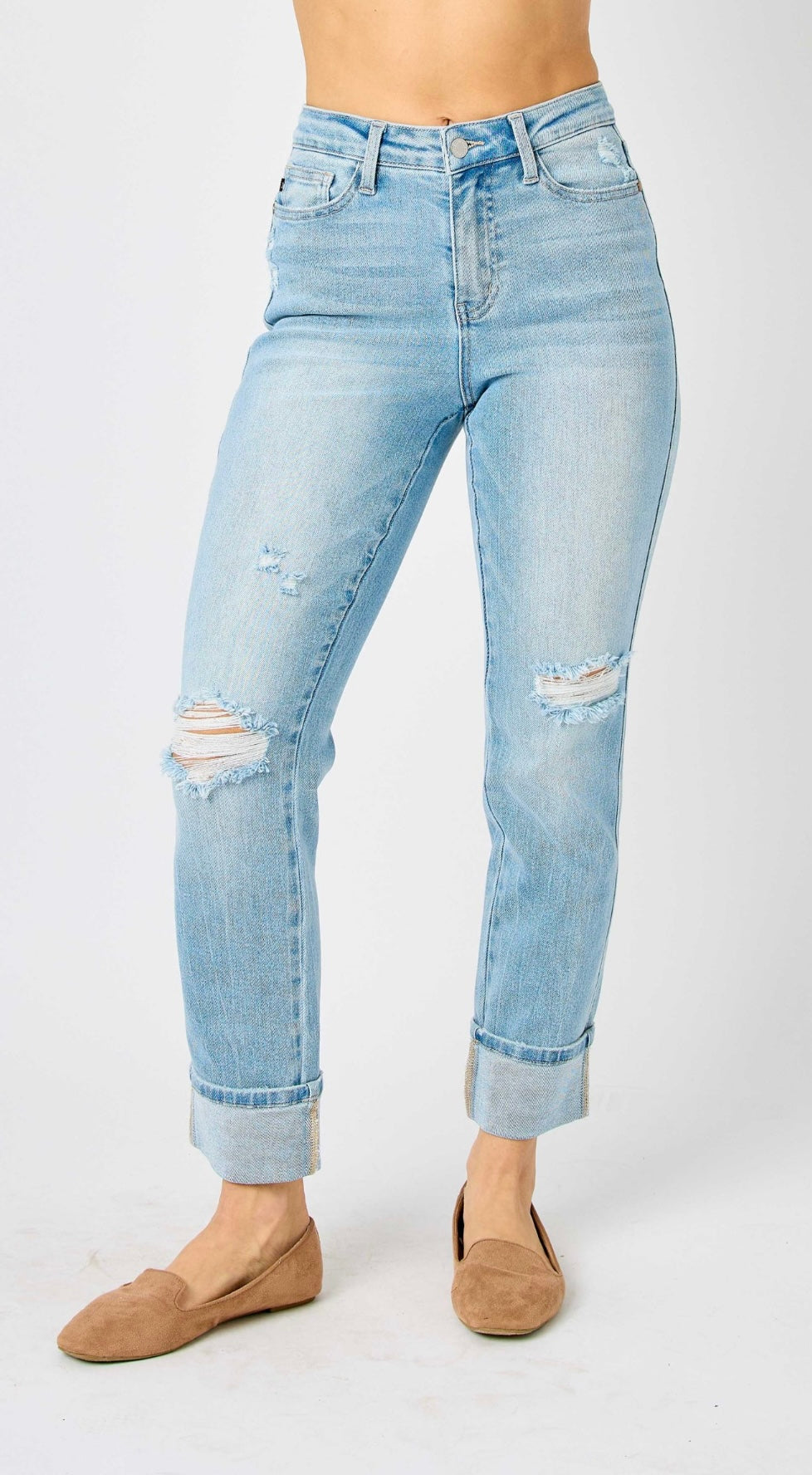 Star Bright Judy Blue Boyfriend Jeans