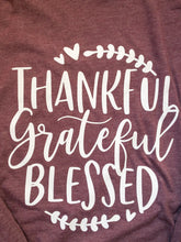 Load image into Gallery viewer, Thankful Grateful Blessed Long Sleeve T-Shirt
