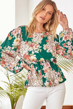 Load image into Gallery viewer, Teal Leopard In Bloom Top
