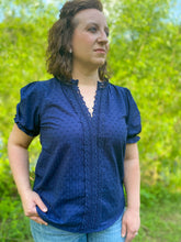 Load image into Gallery viewer, Midnight Sky Puff Sleeve Top
