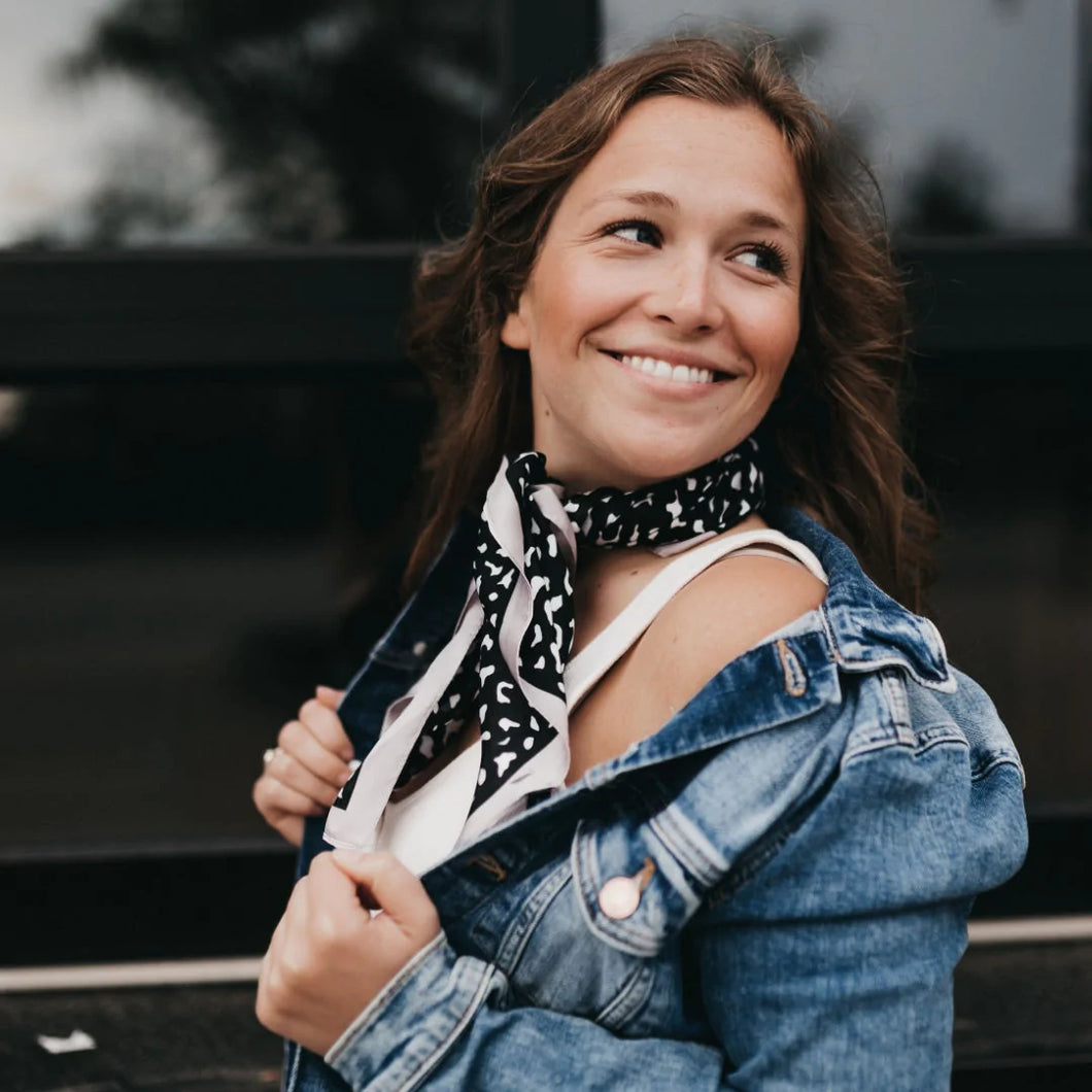 Beverly Multi-Purpose Bandana Scarf Black Animal Print