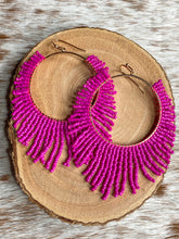 Load image into Gallery viewer, Cha Cha Hot Pink Seed Bead Earrings

