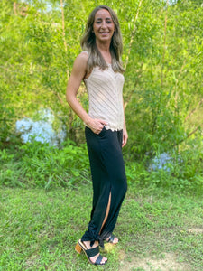 Tan Chevron Knit Tank