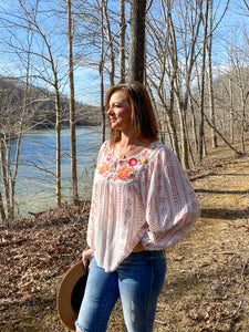 Fancy Floral Embroidered Top