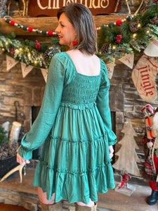 Meet Me Under the Mistletoe Emerald Dress