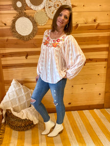 Fancy Floral Embroidered Top