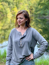 Load image into Gallery viewer, Happiest Day Long Sleeve Henley
