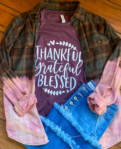 Thankful Grateful Blessed Long Sleeve T-Shirt