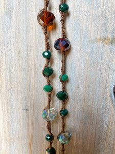 Show Me Off Crochet Crystal Bead Necklace and Earring Set
