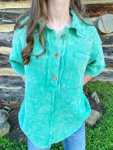 Load image into Gallery viewer, Jade Mineral Wash Waffle Knit Top
