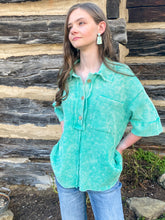 Load image into Gallery viewer, Jade Mineral Wash Waffle Knit Top

