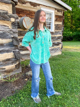 Load image into Gallery viewer, Jade Mineral Wash Waffle Knit Top
