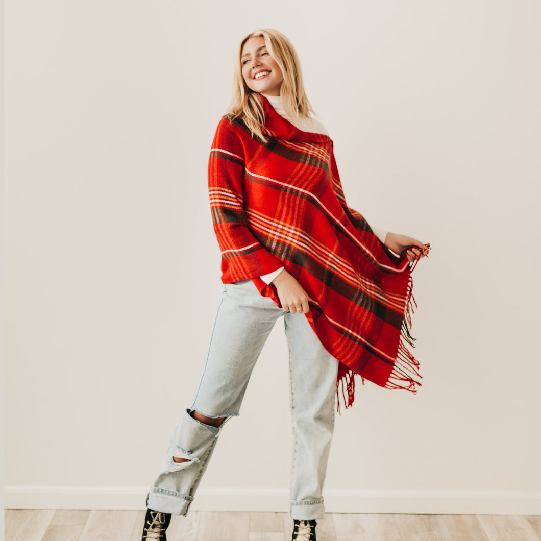 Joy Button Plaid Shaw/Scarf
