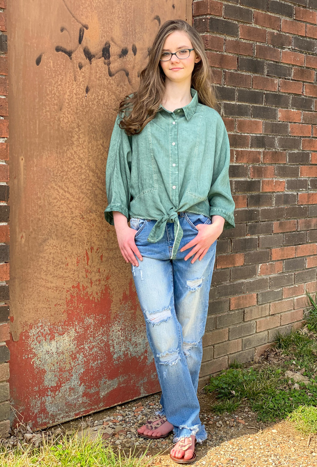 Lagoon Button Down Top