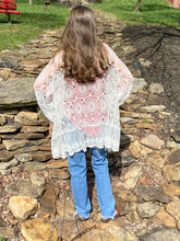 Load image into Gallery viewer, Morning Dew White Crochet/Lace Duster
