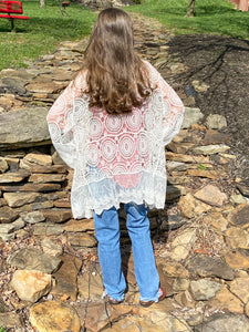 Morning Dew White Crochet/Lace Duster