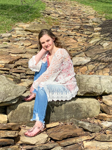 Morning Dew White Crochet/Lace Duster