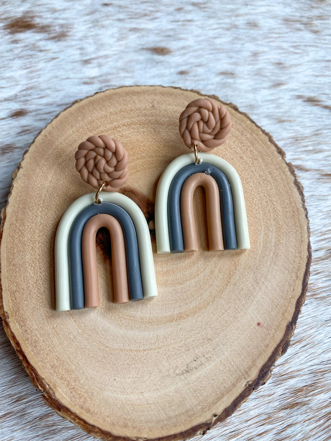 Natural Rainbow Clay Earrings