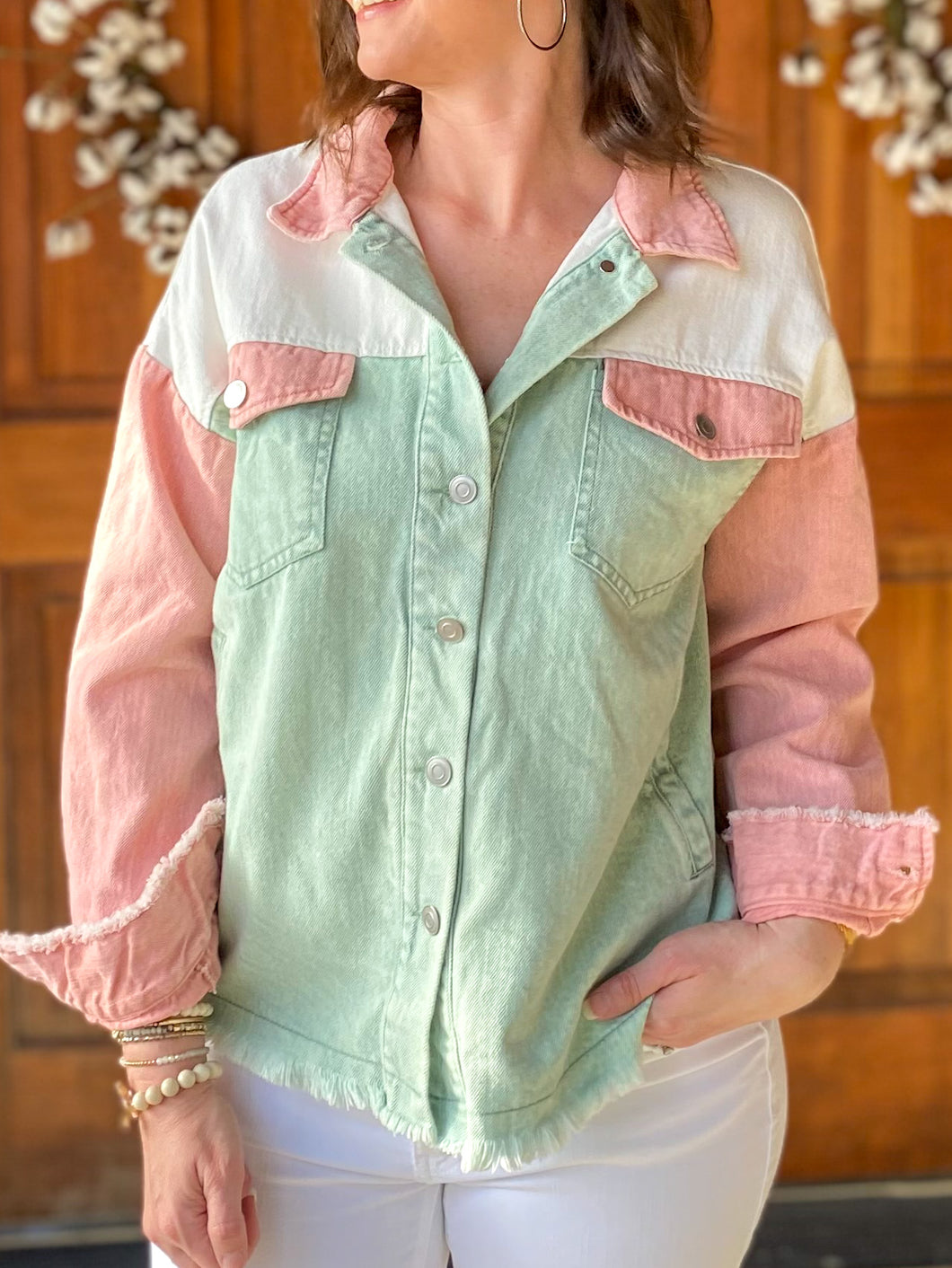 Jodie Denim Colorblock Jacket