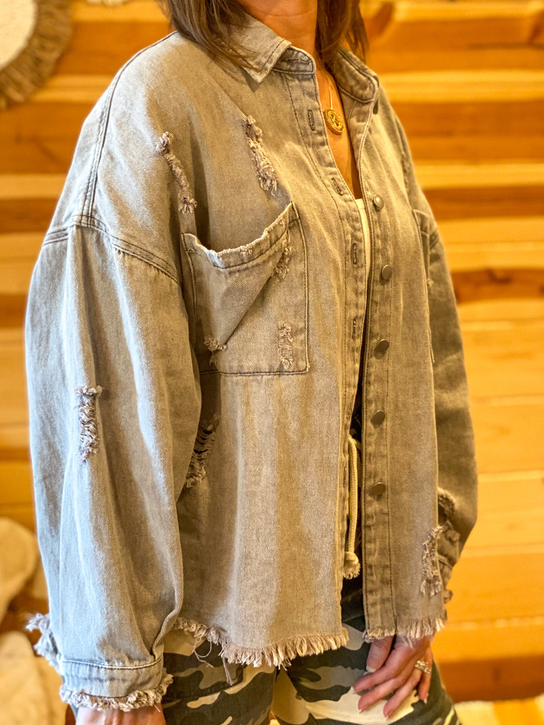 Boyfriend Gray Shacket