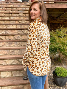 Sleek Leopard Fleece Top
