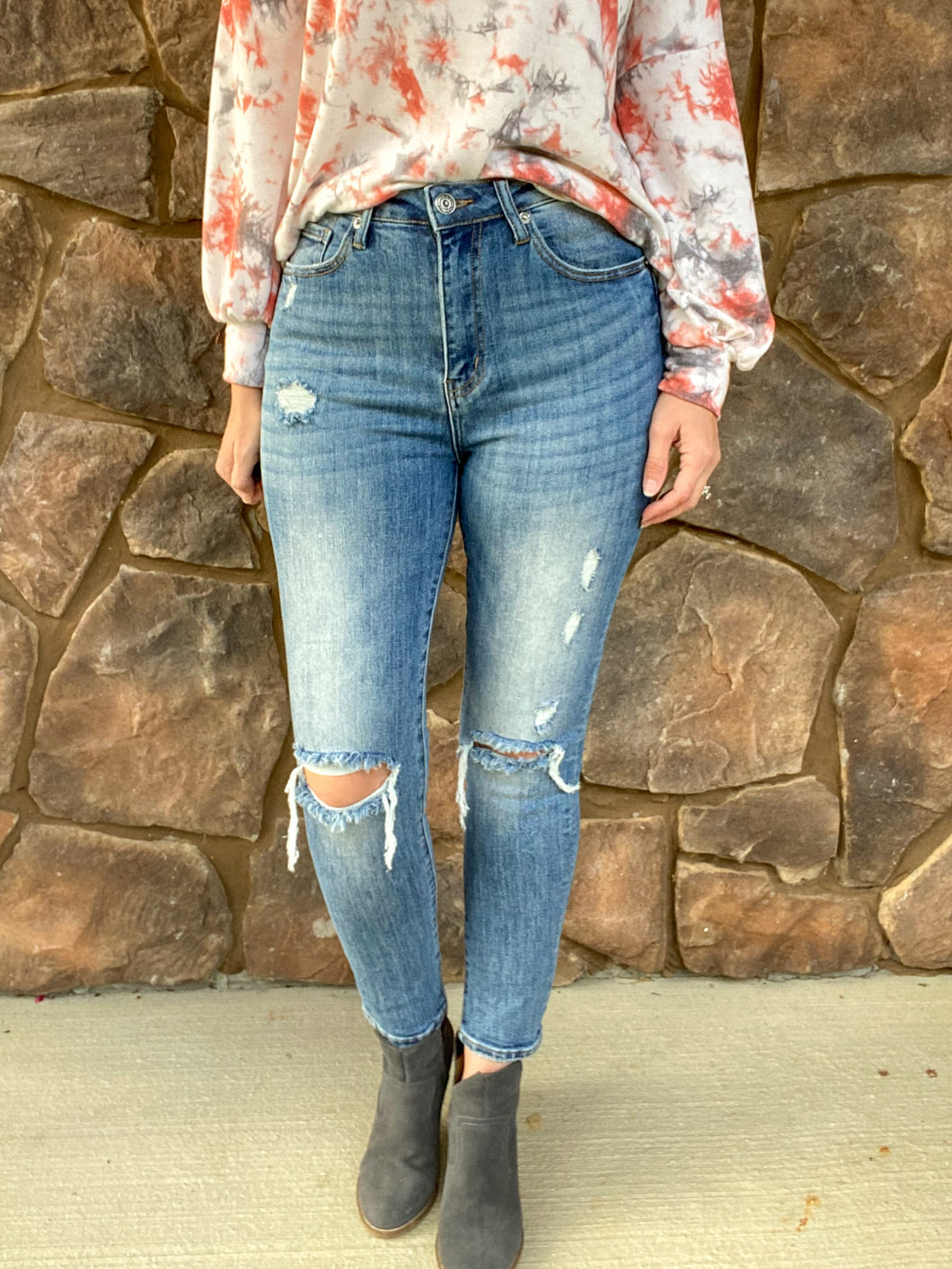 Tina High Waisted Vintage Washed Skinny Jean
