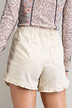 Load image into Gallery viewer, Ruffle Cream Denim Short
