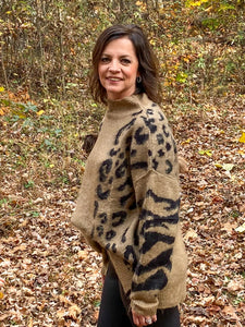Christine Camel Leopard Sweater