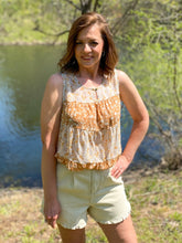 Load image into Gallery viewer, Ruffle Cream Denim Short
