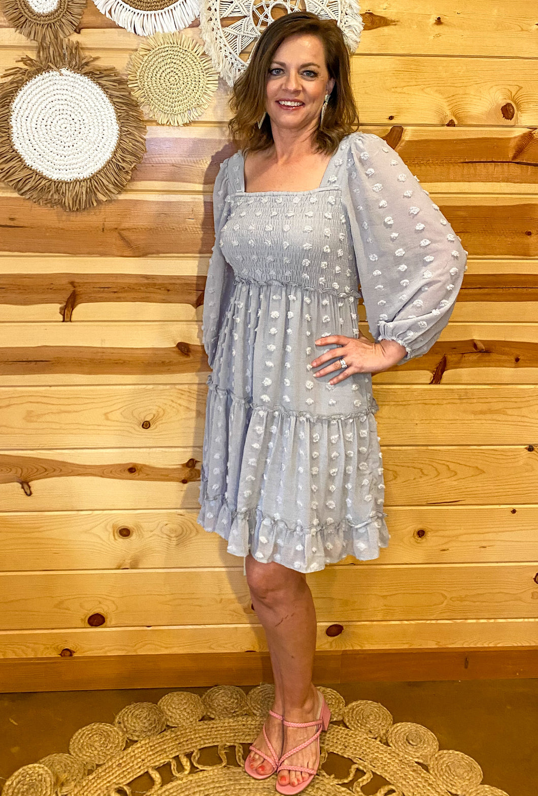 Dove Swiss Dot Dress