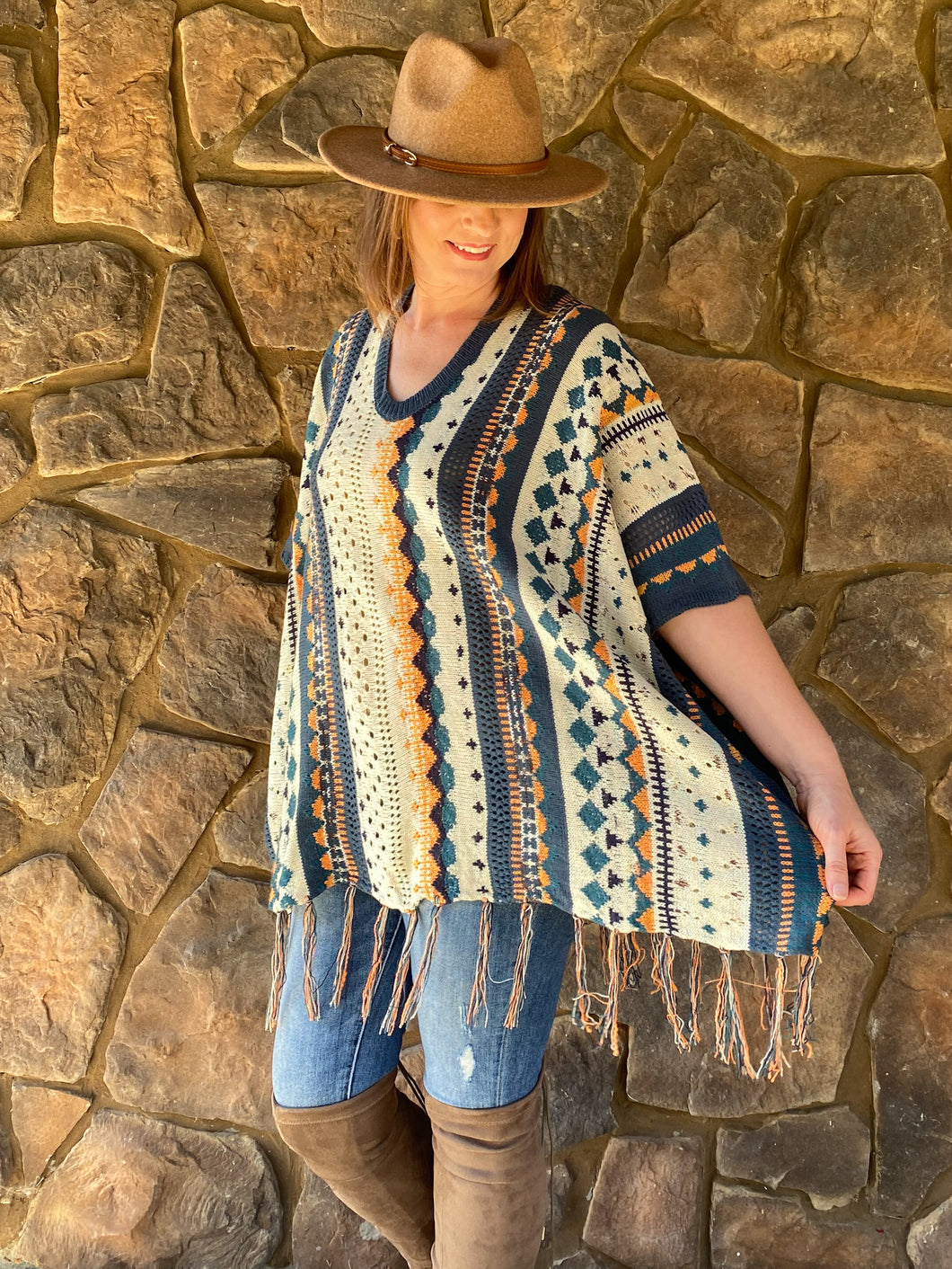 Tuscan Sun Poncho Sweater
