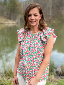 Floral Ruffles Top