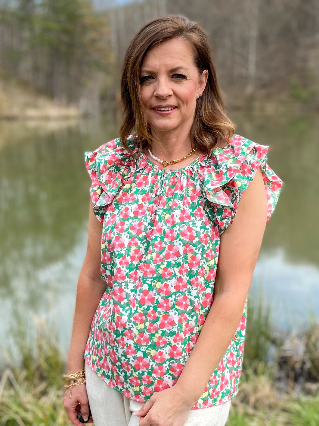 Floral Ruffles Top